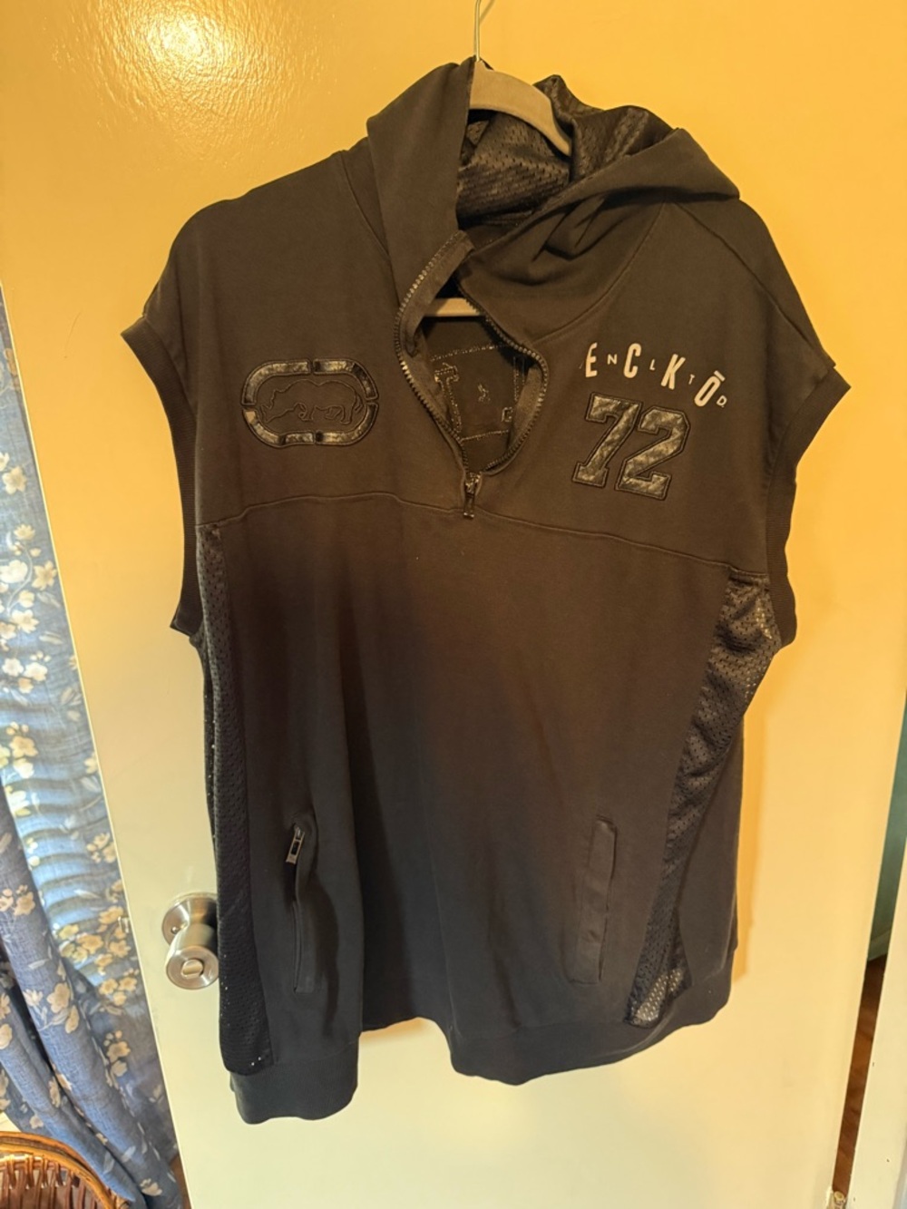 Ecko Unlimited Black Hooded Jacket with Embroidered Logo